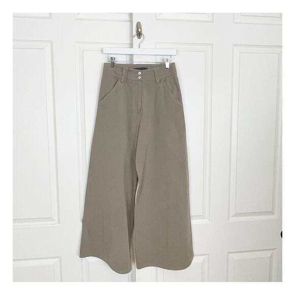 Anika Elena Skarstrom Pants - Anika Lena Skarstrom Extra Wide Leg A-Line Twill Culotte Pants Cotton Sz 38
